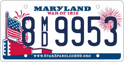 MD license plate 8MD9953