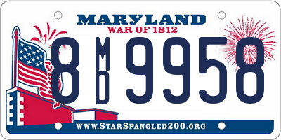 MD license plate 8MD9958