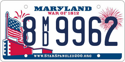 MD license plate 8MD9962