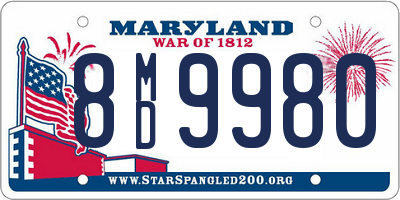 MD license plate 8MD9980