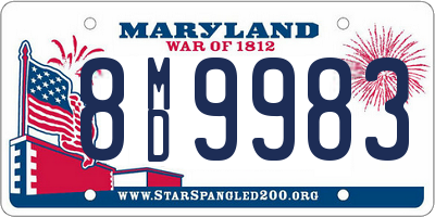 MD license plate 8MD9983