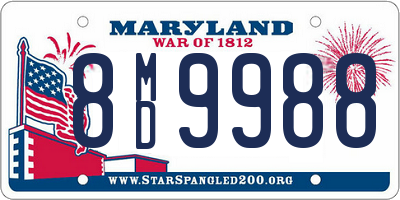 MD license plate 8MD9988