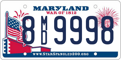 MD license plate 8MD9998