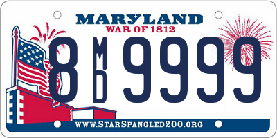 MD license plate 8MD9999