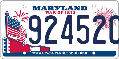 MD license plate 92452CE