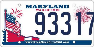 MD license plate 93317