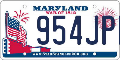 MD license plate 954JPP