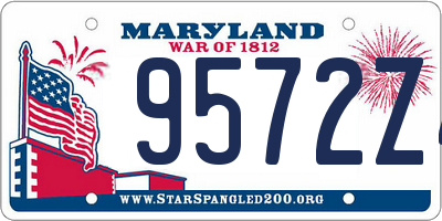 MD license plate 9572Z4