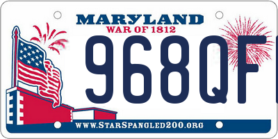 MD license plate 968QFM