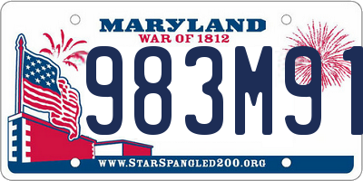 MD license plate 983M912