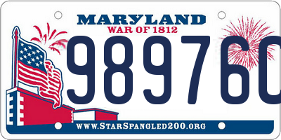 MD license plate 98976CF