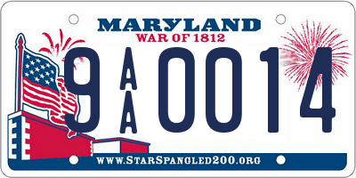 MD license plate 9AA0014