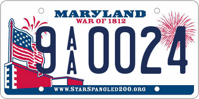 MD license plate 9AA0024