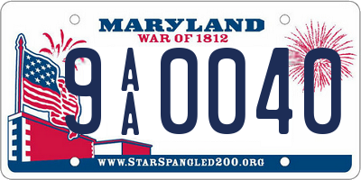 MD license plate 9AA0040