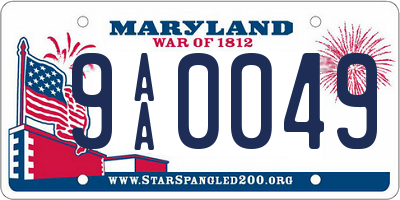 MD license plate 9AA0049