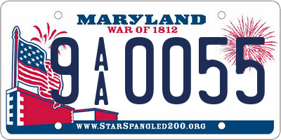 MD license plate 9AA0055