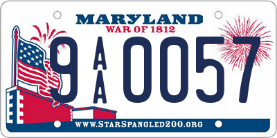 MD license plate 9AA0057