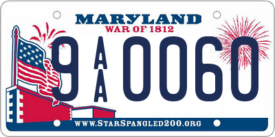 MD license plate 9AA0060