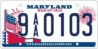 MD license plate 9AA0103