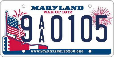 MD license plate 9AA0105
