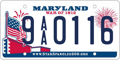 MD license plate 9AA0116