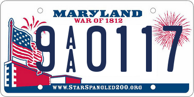 MD license plate 9AA0117