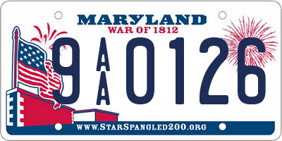 MD license plate 9AA0126