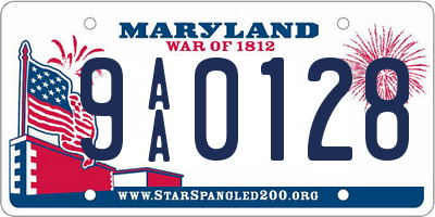 MD license plate 9AA0128