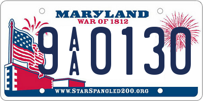 MD license plate 9AA0130