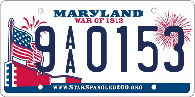 MD license plate 9AA0153