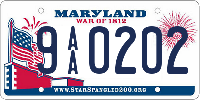 MD license plate 9AA0202