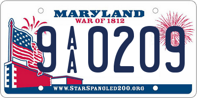 MD license plate 9AA0209
