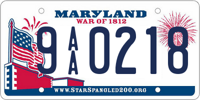 MD license plate 9AA0218