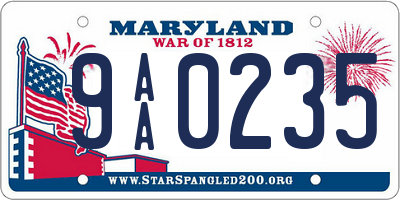 MD license plate 9AA0235