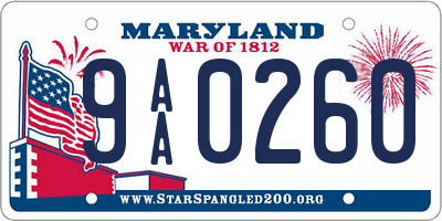 MD license plate 9AA0260