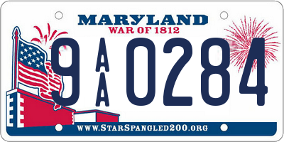MD license plate 9AA0284