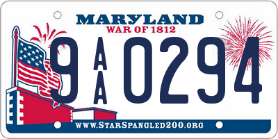 MD license plate 9AA0294
