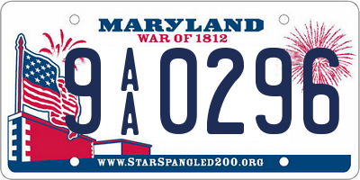 MD license plate 9AA0296