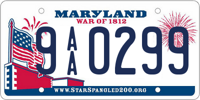 MD license plate 9AA0299