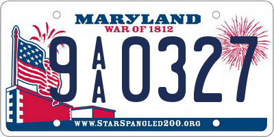 MD license plate 9AA0327