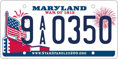 MD license plate 9AA0350