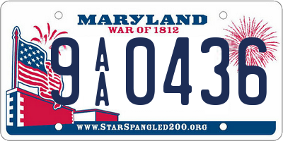 MD license plate 9AA0436