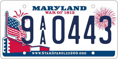 MD license plate 9AA0443