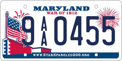 MD license plate 9AA0455
