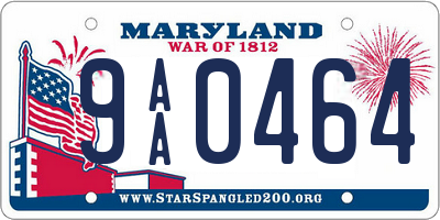 MD license plate 9AA0464