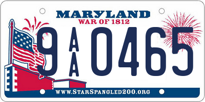 MD license plate 9AA0465