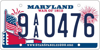 MD license plate 9AA0476