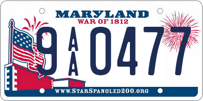 MD license plate 9AA0477