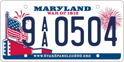 MD license plate 9AA0504