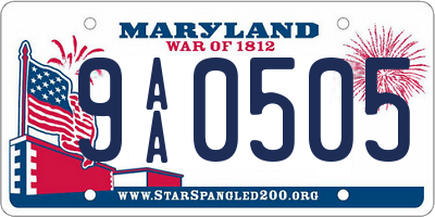 MD license plate 9AA0505